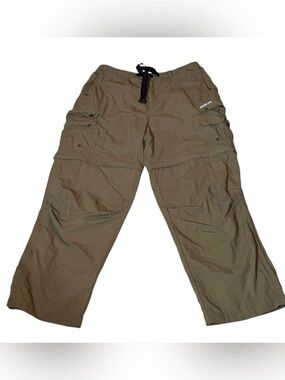 GSX MEN’S CARGO CONVERTIBLE HIKING PANTS – SIZE 40x32, TAN